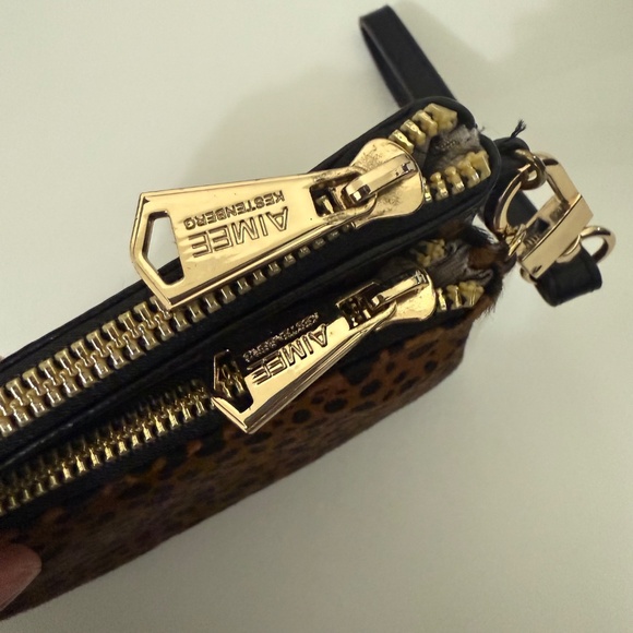 Aimee Kestenberg Leather Calf Hair Animal Print Wristlet Clutch Set | One Size - Picture 16 of 16